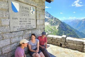 Interview vor der Sciora Hütte